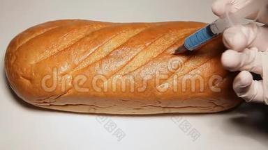 面包注射器手套白底高清镜头